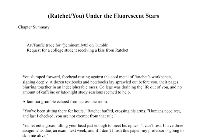 write a story featuring you with anyone